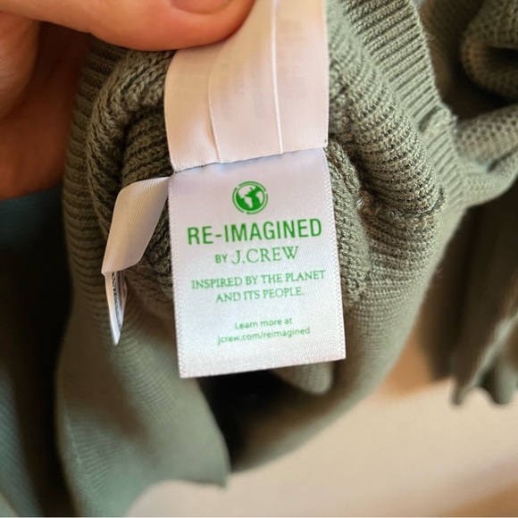 J. Crew Men's Cotton Silk Sage Crewneck Knit Sweater Medium - Picture 8 of 9